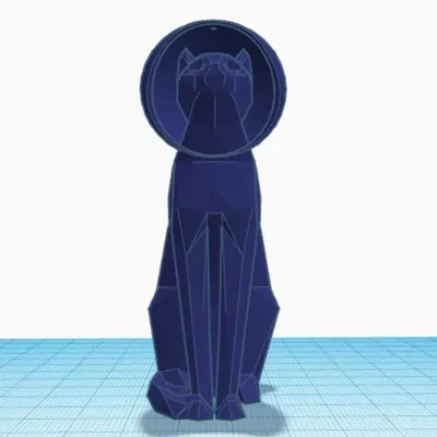 Mô hình mèo phi hành gia phong cách low-poly