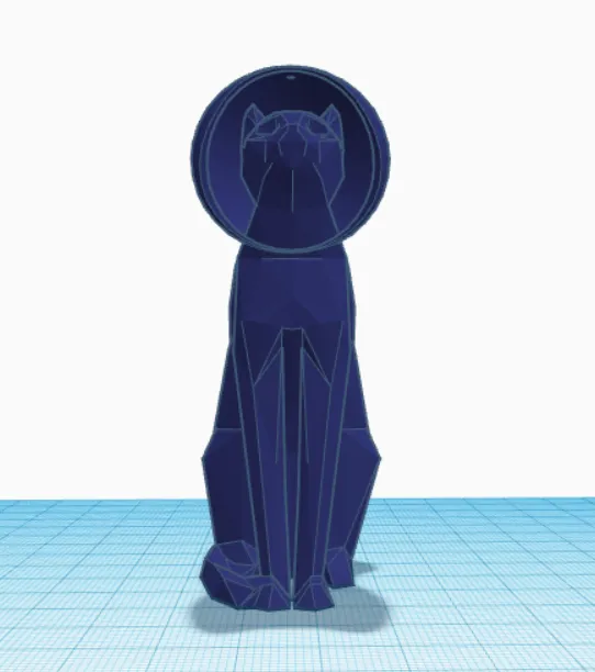 Mô hình mèo phi hành gia phong cách low-poly - Image 2