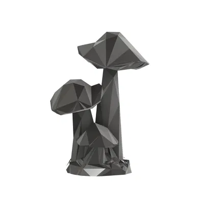 Nấm poly thấp phong cách nghệ thuật 3D