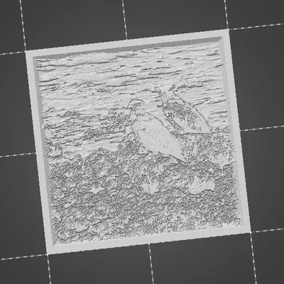 Đồ họa lithophane của hai đại bàng ở Alaska