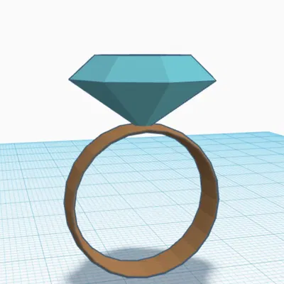 Nhẫn kim cương phong cách low poly