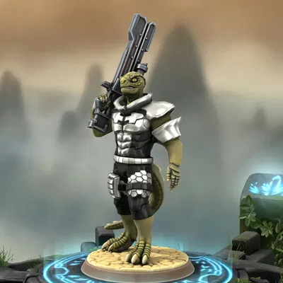 Nhân vật Vesk Grimlockar từ trò chơi Starfinder TTRPG