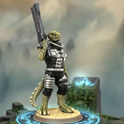 Nhân vật Vesk Grimlockar từ trò chơi Starfinder TTRPG