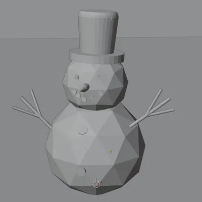 Bonhomme de neige Lowpoly dành cho trang trí nhà cửa