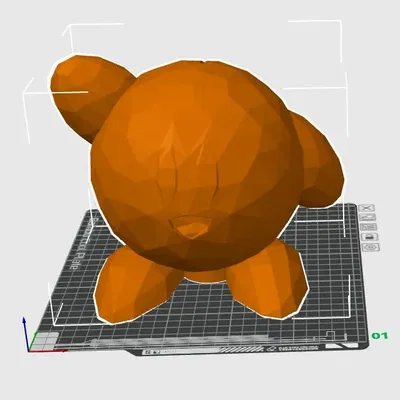 Két sắt heo Kirby phong cách lowpoly