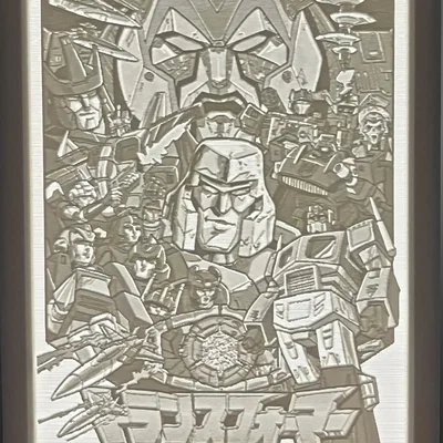 Lithophane poster biến thể phim Transformers 1986