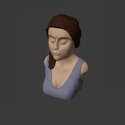 Tượng phụ nữ đơn giản với hỗ trợ cho cằm