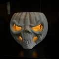 Đèn tealight bí ngô hình sọ người trang trí Halloween - Thumbnail 1