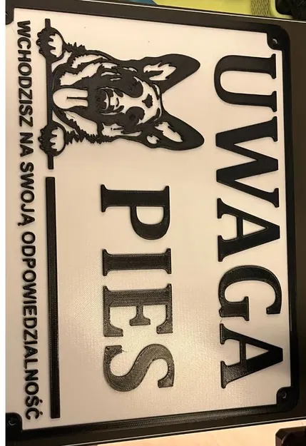 Biển báo "Uwaga Pies" cho cổng ra vào - Image 1