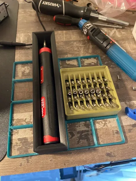 Giá đỡ tua vít Hypertough 4v cho Gridfinity - Image 1