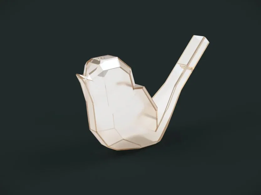 Kèn chim hót kiểu low poly in 3D không cần hỗ trợ - Image 1