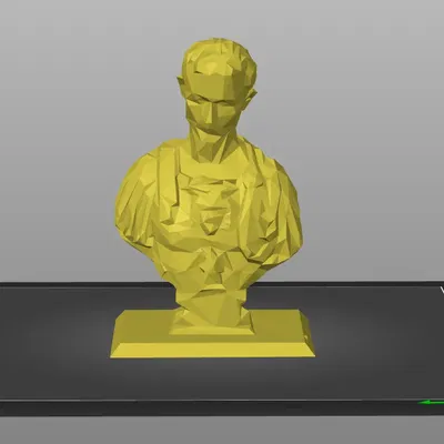 Tượng Julius Caesar phong cách low poly với hỗ trợ tối thiểu
