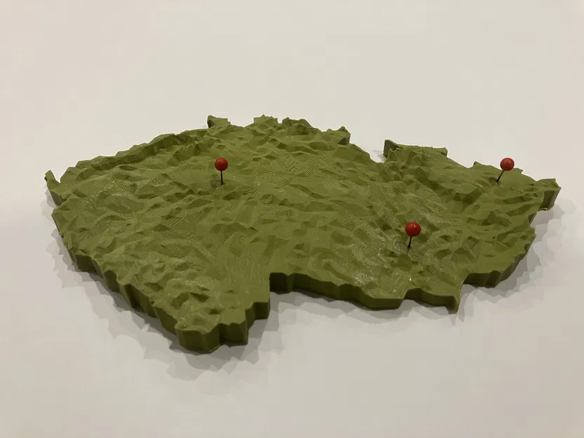 Mô hình bản đồ địa hình Low Poly Cộng hòa Séc - Image 2