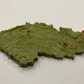 Mô hình bản đồ địa hình Low Poly Cộng hòa Séc - Thumbnail 2