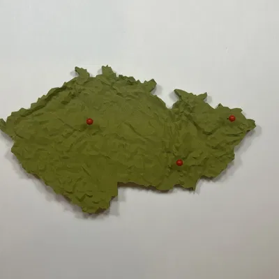 Mô hình bản đồ địa hình Low Poly Cộng hòa Séc