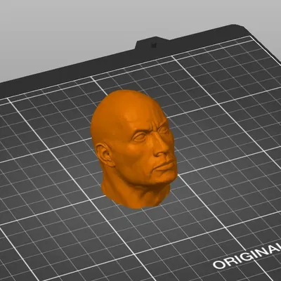 Đầu đá Dwayne Johnson trong phong cách nghệ thuật 3D