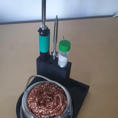 Giá đỡ Pinecil với ngăn chứa đầu hàn và đồng