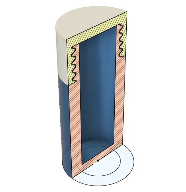 Bình chứa hình trụ đơn giản với nắp vặn cho in 3D - Image 3