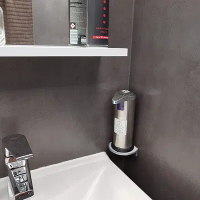 Giá đỡ xà phòng tự động lắp góc bằng băng dính nano đôi