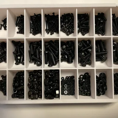 Hộp vít với nắp trượt và 24 khe chứa vít