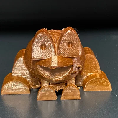 Ếch ngồi dễ thương trong mô hình 3D chân thực