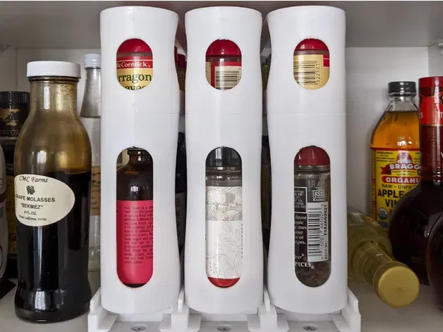 Giá đỡ gia vị kéo ra xoay cho tủ bếp tiện lợi - Image 2