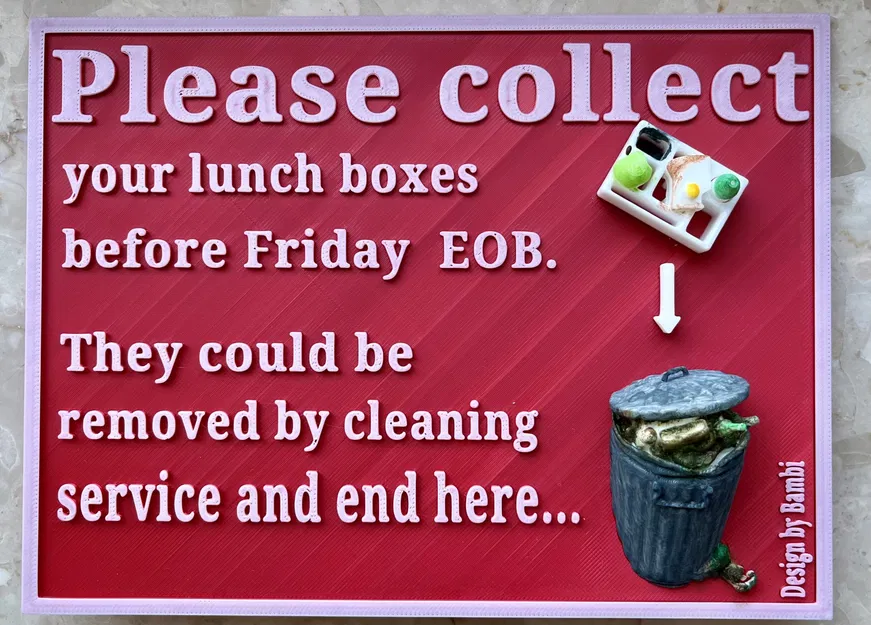 Biển chỉ dẫn thông tin văn phòng cho tủ lạnh - Image 1