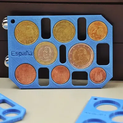 Giá đỡ đồng euro với tên các quốc gia