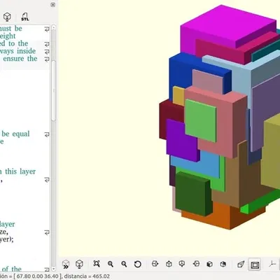 Tranh điêu khắc hình khối ngẫu nhiên tạo bằng Openscad
