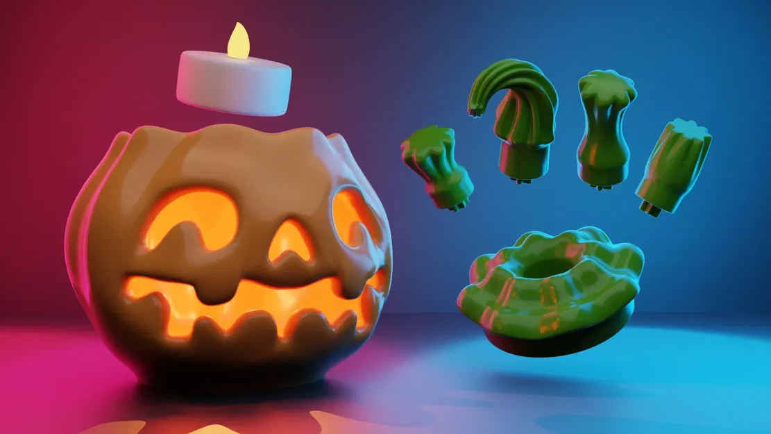 Đèn bí ngô Halloween với thân cây tùy chỉnh có thể thay đổi - Image 1