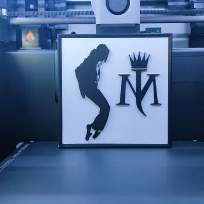 Hình ảnh Michael Jackson được tạo hình nổi với khung
