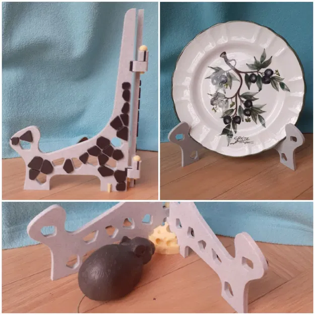 Giá đỡ đĩa hình mèo Voronoi với bất ngờ nhỏ - Image 1