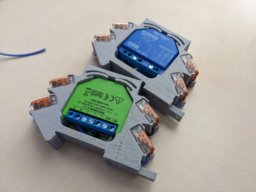 Giá đỡ DIN cho công tắc Shelly với đầu nối Wago 221 - Image 1