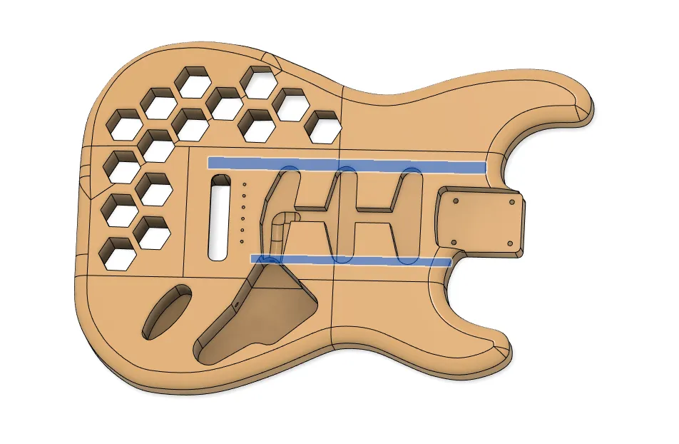 Thân đàn guitar Stratocaster Hex in 3D cho MK3/MK4 - Image 2