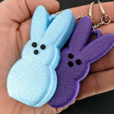 Bông tai thỏ Marshmallow Peeps và móc khóa đi kèm