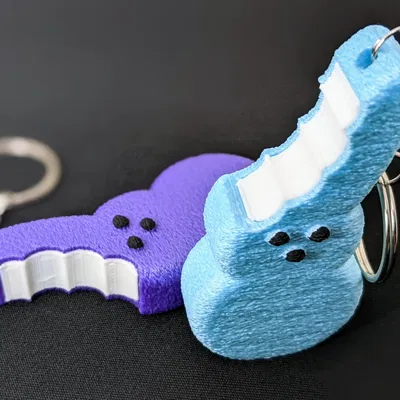 Móc khóa thỏ Peeps Marshmallow có dấu cắn cho lễ Phục Sinh