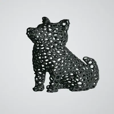 Chó dễ thương low poly phong cách Voronoi