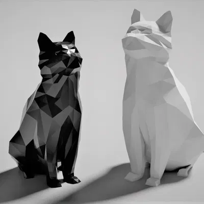 Mèo Poly Thấp 2.0 (Trang trí) (Không hỗ trợ!)