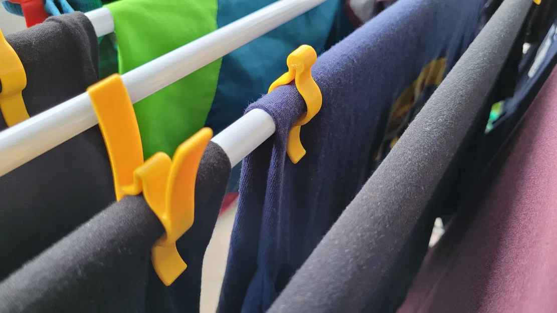 Kẹp quần áo một mảnh thiết kế cho giá phơi 3D - Image 1