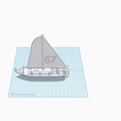 Thuyền buồm mô hình không nổi nước với chân vịt lắp dướ...