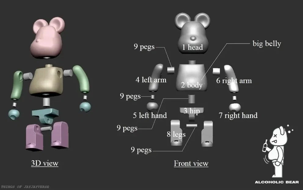Nhân vật gấu Bear Brick có thể cử động - Image 2