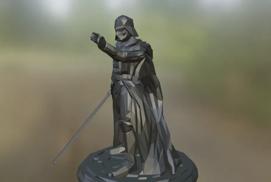 Nhân vật Star Wars phong cách low-poly gồm Yoda, Mando, Vader - Image 2