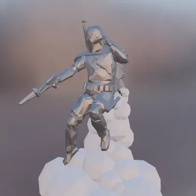 Nhân vật Star Wars phong cách low-poly gồm Yoda, Mando, Vader