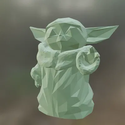 Nhân vật Star Wars phong cách low-poly gồm Yoda, Mando, Vader