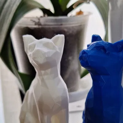 Mèo thấp poly phong cách nghệ thuật 3D