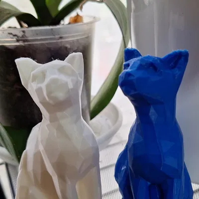 Mèo thấp poly phong cách nghệ thuật 3D