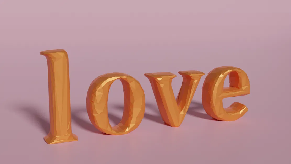 Chữ cái trang trí LOVE phong cách low poly - Image 1
