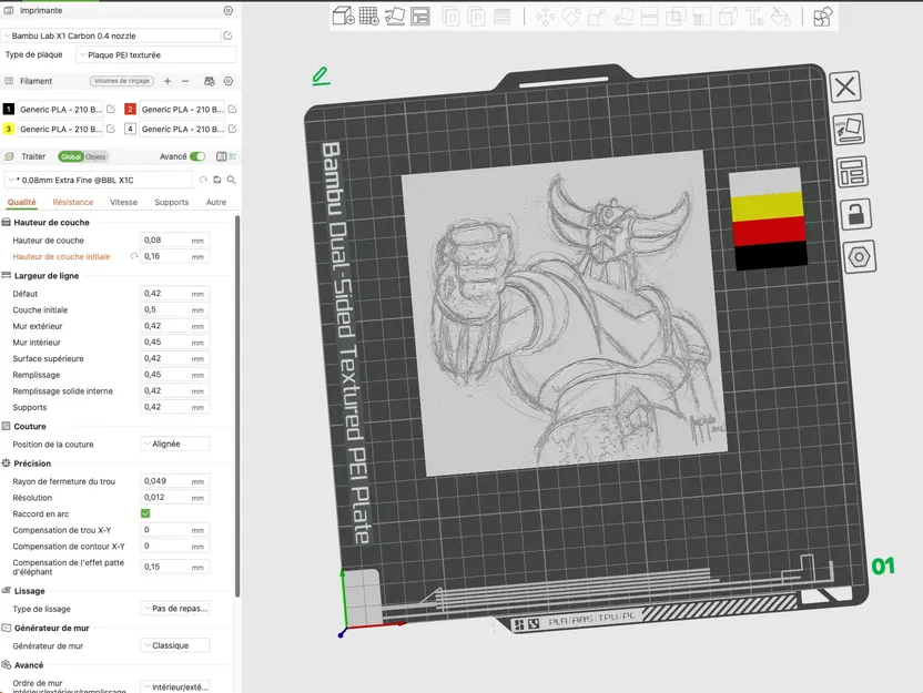 Mô hình Goldorak Lithophane tương thích với mọi máy in - Image 3