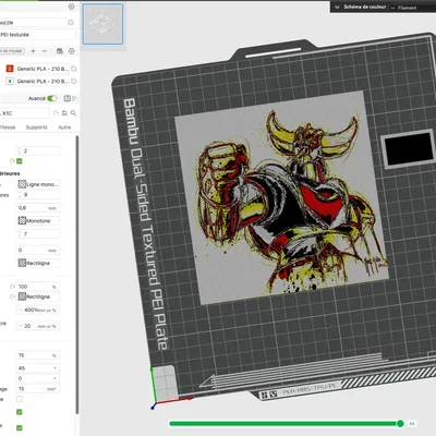 Mô hình Goldorak Lithophane tương thích với mọi máy in