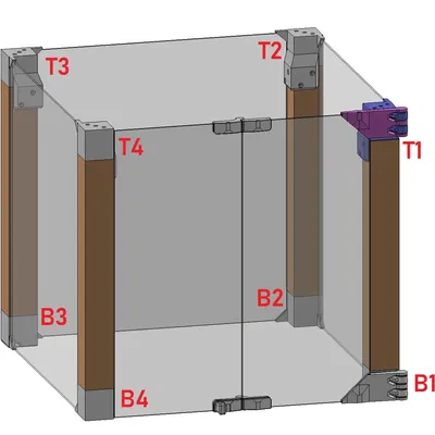 Bảng chứa đồ IKEA Lack với cửa gập và bản lề in sẵn